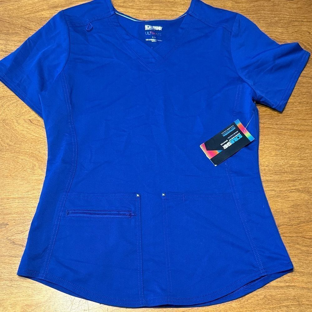 Scrubstar Women's Blue Short Sleeve Scrub Top